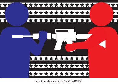 Gun Control in America vector image of Democrats and republicans 