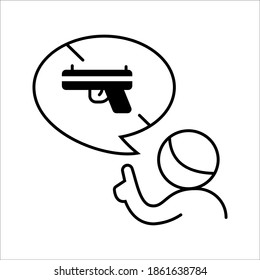 Gewehr, Kontrolle, Debatte und einzeln auf weißem Hintergrund