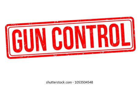Gun control grunge rubber stamp on white background, vector illustration