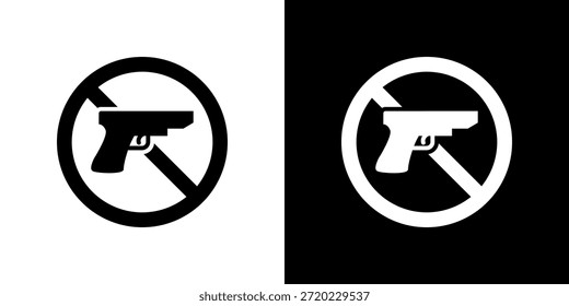 Icono de control de armas lleno en blanco y negro.