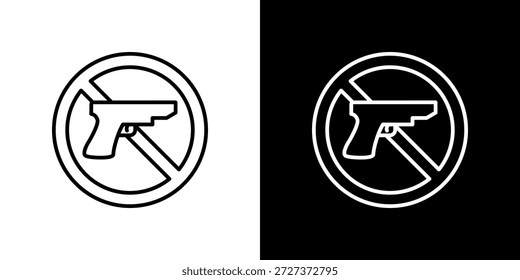 Ícone de Controle de Arma contorno em preto e branco.