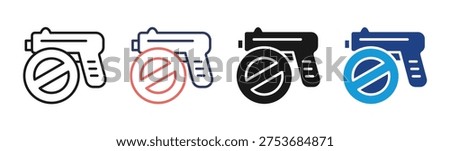 Gun Control icon set multiple style collection