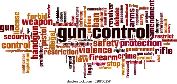 Gun control word cloud concept. Vector illustration