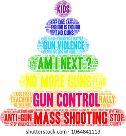 Gun Control word cloud on a white background. 