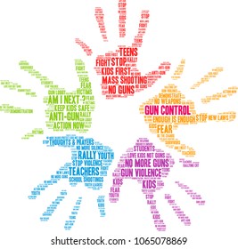 Gun Control word cloud on a white background. 