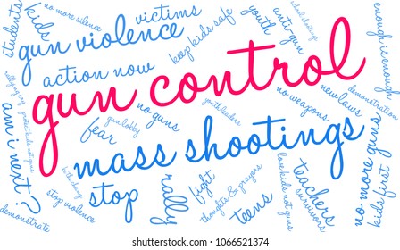Gun Control word cloud on a white background. 