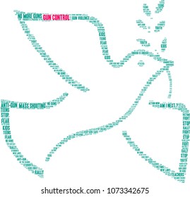 Gun Control word cloud on a white background. 