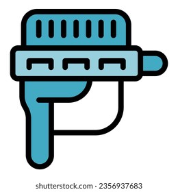 Gun design icon outline vector. Game target. Blood uniform color flat