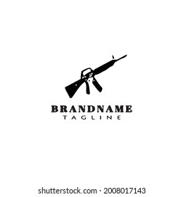gun design logo template icon modern vector black