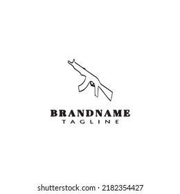 icono del logotipo de diseño de pistola