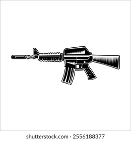 gun design vector , rifle black art