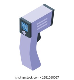 Icono de termómetro digital de armas. Isométrico del termómetro digital de pistola icono del vector para el diseño web aislado en fondo blanco