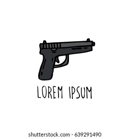 gun doodle icon