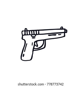 gun doodle icon