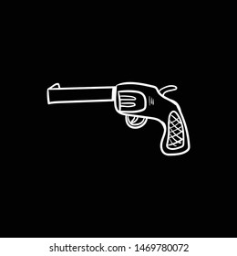 gun doodle icon vector hand drawing 
