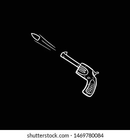 gun doodle icon vector hand drawing 
