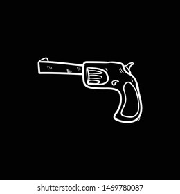 gun doodle icon vector hand drawing 