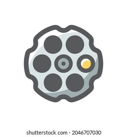 Gun Drum Revolver Vektorsymbol Cartografik