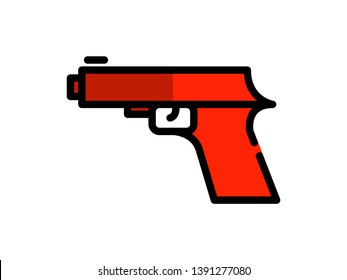 gun filled line icon. Element of gun icon for mobile concept and web apps. Thin filled line gun icon can be used for web and mobile - Vector