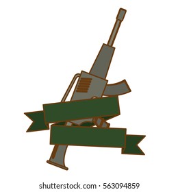 gun firearm weapon emblem image vector illustration design