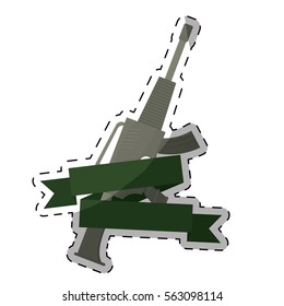 gun firearm weapon emblem image vector illustration design