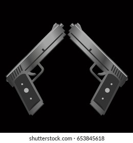gun. firearms. weapons. lead. bullets. steel.vector illustration.
