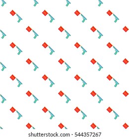 Gun with flag toy pattern. Cartoon illustration of gun with flag toy vector pattern for web