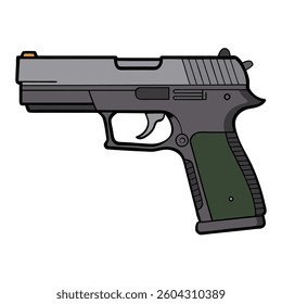 gun flat illustration white background