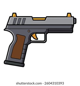 gun flat illustration white background