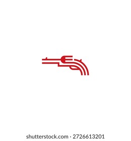 Gun fork restaurant logo design.