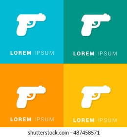 Gun Four Color Material Designed Icon / Logo