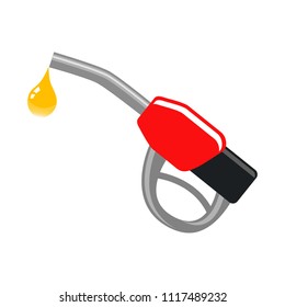 Gun for fuel with a drop of fuel, vector illustration. EPS 10.