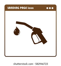 Gun for fuel pump with a drop of fuel, icon for the landing page