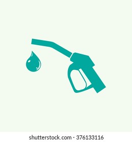 Gun for fuel pump with a drop of fuel, vector icon