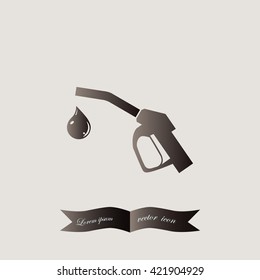 Gun for fuel pump with a drop of fuel, vector icon