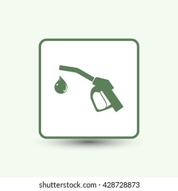 Gun for fuel pump with a drop of fuel, vector icon