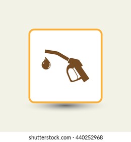 Gun for fuel pump with a drop of fuel, vector icon