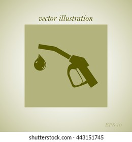 Gun for fuel pump with a drop of fuel, vector icon