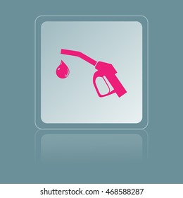 Gun for fuel pump with a drop of fuel, vector icon
