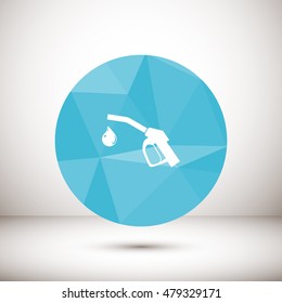 Gun for fuel pump with a drop of fuel, vector icon