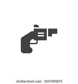 Gun game vector icon. filled flat sign for mobile concept and web design. Revolver simple solid icon. Symbol, logo illustration. Pixel perfect vector graphics