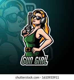 Gun Girl Esport Logo Mascot Design