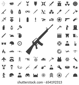 Gun grey icon. Set of weapon icons