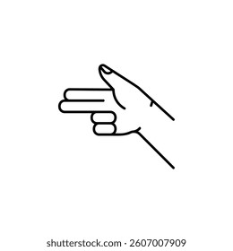 Gun hand gesture vector icon. Hand gesture icon line style. perfect use for logo, presentation, website, and more. modern icon design outline style