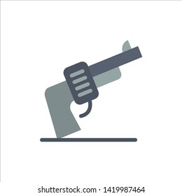 Gun, Hand, Weapon, American  Flat Color Icon. Vector icon banner Template
