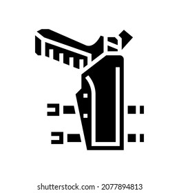 gun holster glyph icon vector. gun holster sign. isolated contour symbol black illustration