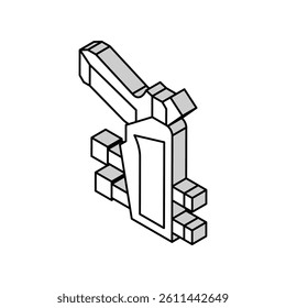 gun holster isometric icon vector. gun holster sign. isolated symbol illustration
