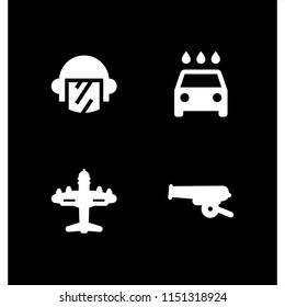 gun icon. 4 gun set with swat, washer and war vector icons for web and mobile app