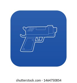 Gun icon blue vector isolated on white background