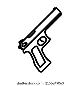 Icono de pistola. Diseño de contorno negrita con ancho de trazo editable. Ilustración vectorial.